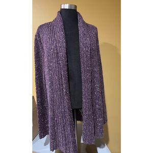 Charter Club Cardigan Purple Fig Combo Sweater NWT